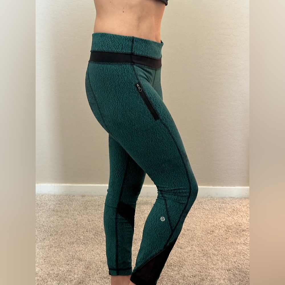 lululemon athletica Green and Black Leggings